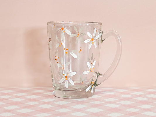 Hand-Painted Coffee Mug | White Mini Daisy