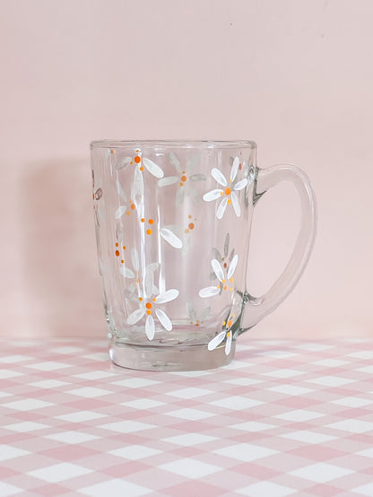 Hand-Painted Coffee Mug | White Mini Daisy