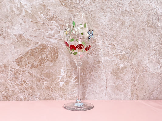 Hand-painted Wine Glass - Mirella (Upcycled Glass)