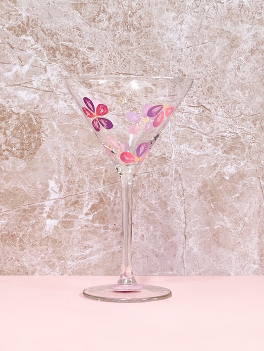 Hand-painted Martini Glass - Liliora (Upcycled Glass)