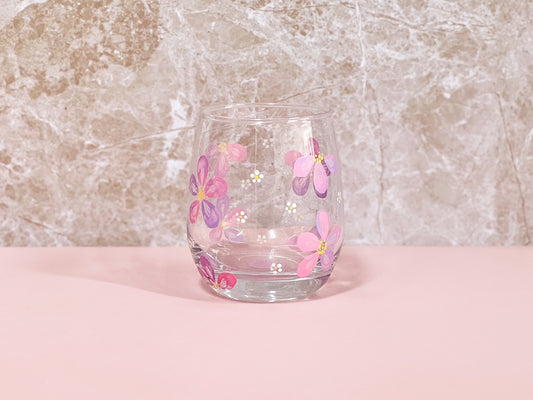 Hand-painted Short Glass - Liliora (Upcycled Glass)