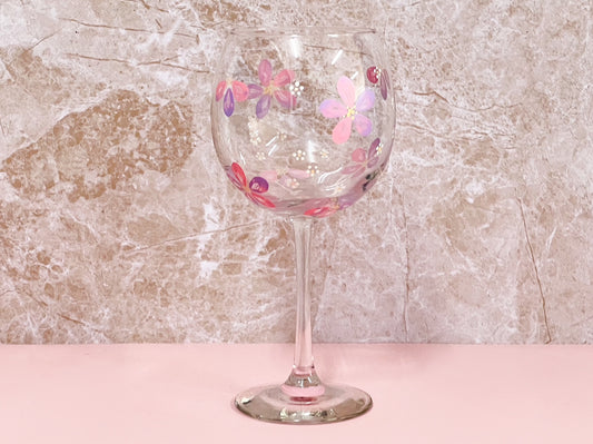 Hand-painted Bowl Wine Glass - Liliora (Upcycled Glass)