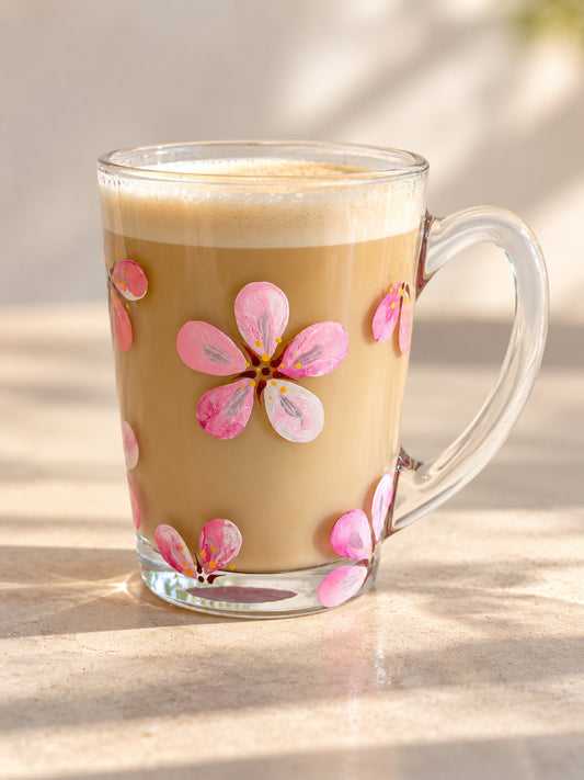 Hand-painted Coffee Mug - Cherry Blossom