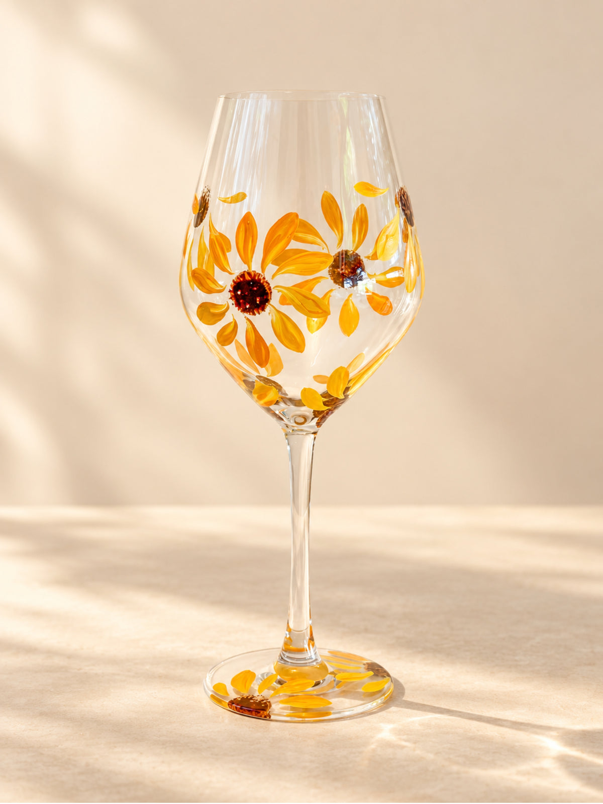 Hand-painted Wine Glass - Sunflower
