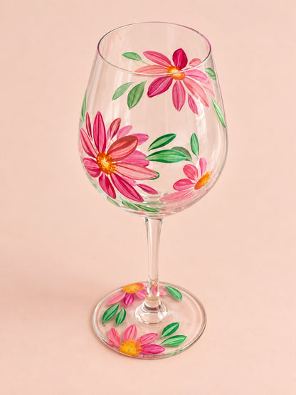 Hand-painted Wine Glass - Spring Blossom