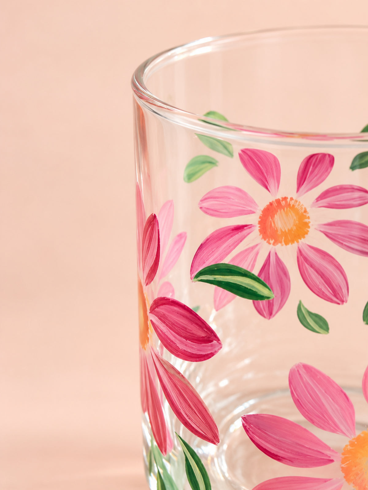 Hand-painted Stemless Wine Glass - Spring Blossom