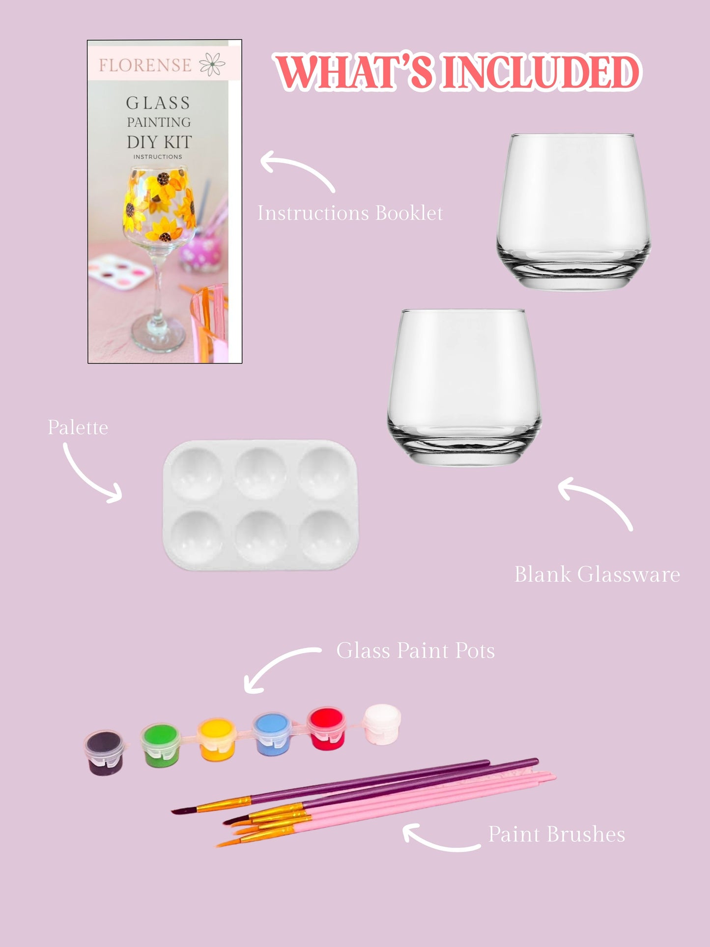 Glass Painting DIY Kit - Stemless Wine Glass