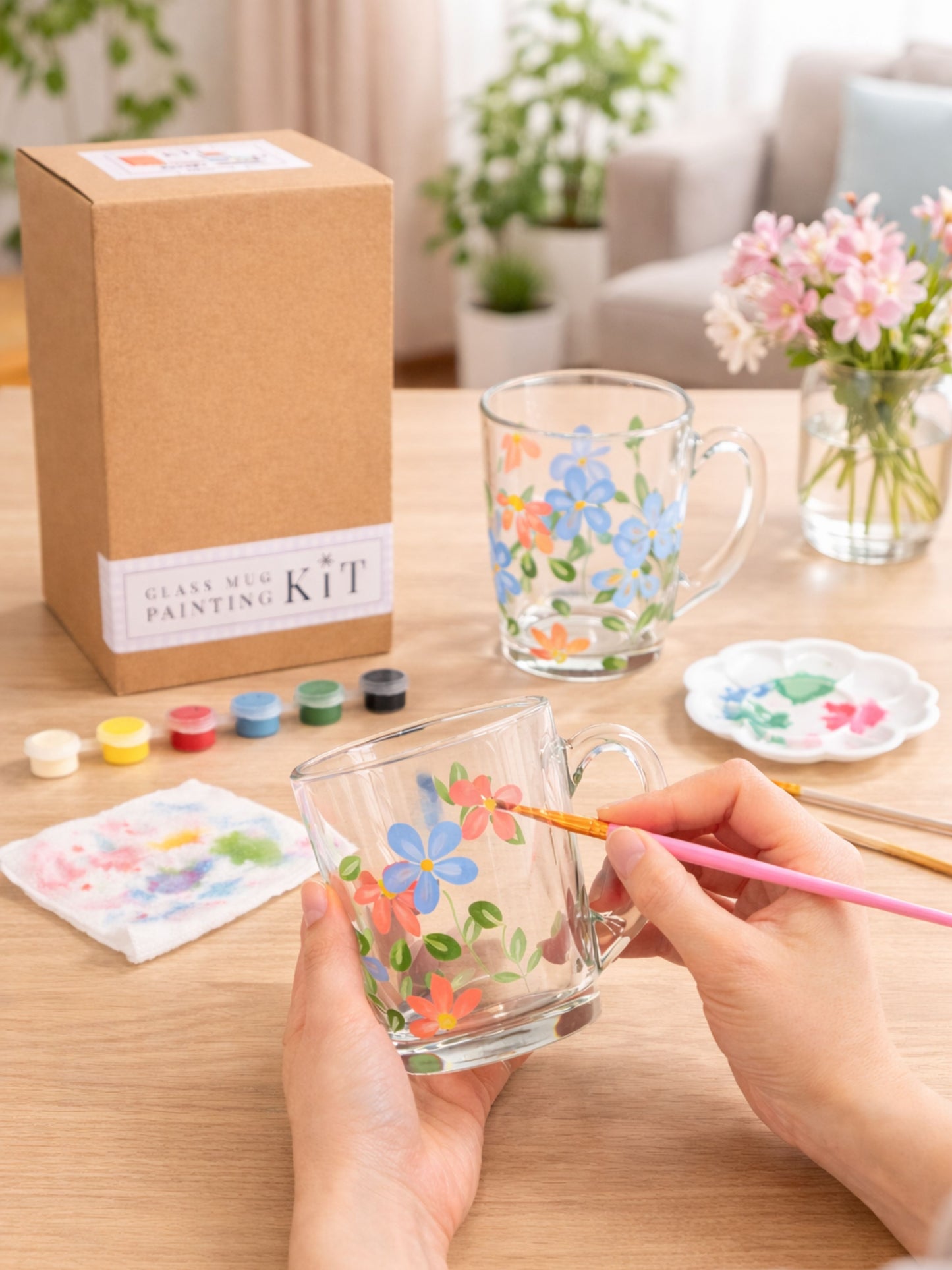 Glass Painting DIY Kit - Coffee Mug