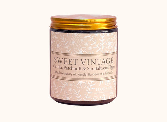 Amber Candle | Sweet Vintage ((Vanilla, Patchouli & Sandalwood type))