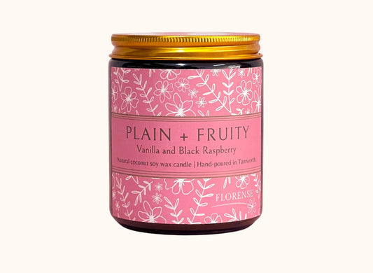 Amber Candle | Plain + Fruity (Black Raspberry + Vanilla)