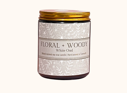 Amber Candle | Floral + Woody (White Oud)