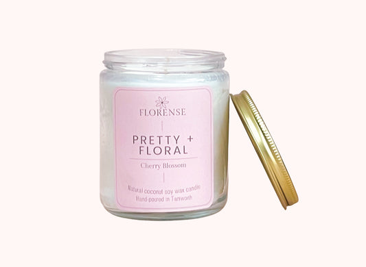 Mason Jar Candle - Clear | Pretty + Floral - Cherry Blossom