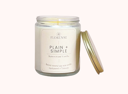 Mason Jar Candle - Clear | Plain + Simple - Buttercream Vanilla