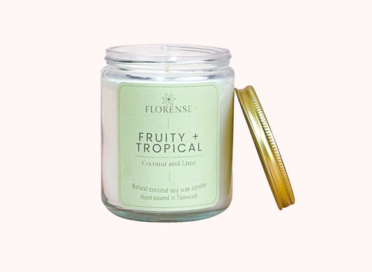 Mason Jar Candle - Clear | Fruity + Tropical - Coconut and Lime