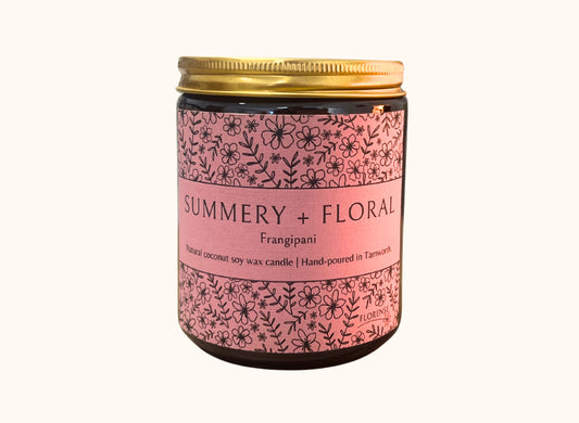 Amber Candle | Summery + Floral - Frangipani