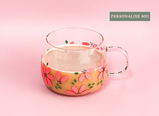 Hand-painted Hug Mug - Blossom Coral | Personalise Me!