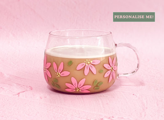 Hand-painted Hug Mug - Blossom Blush | Personalise Me!
