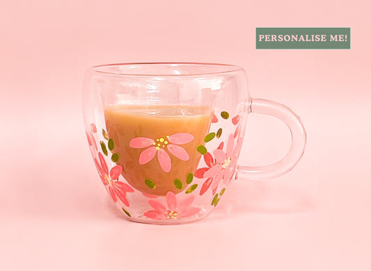 Hand-painted DW Heart Cup | Blossom Petal | Personalise Me!