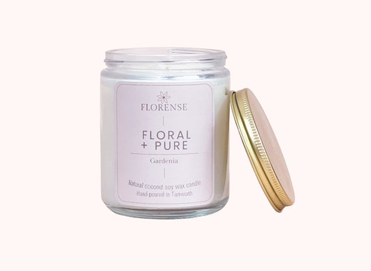 Mason Jar Candle - Clear | Floral + Pure - Gardenia