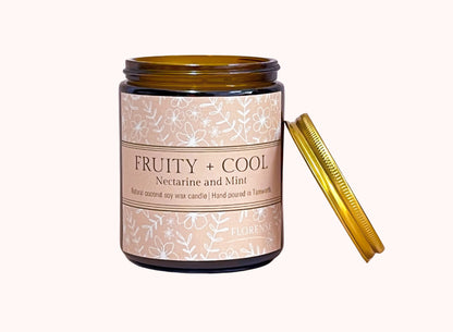 Amber Candle | Fruity + Cool (Nectarine and Mint)