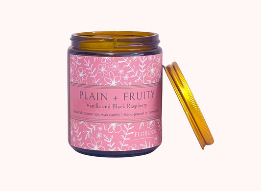 Amber Candle | Plain + Fruity (Black Raspberry + Vanilla)