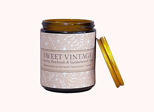 Amber Candle | Sweet Vintage ((Vanilla, Patchouli & Sandalwood type))