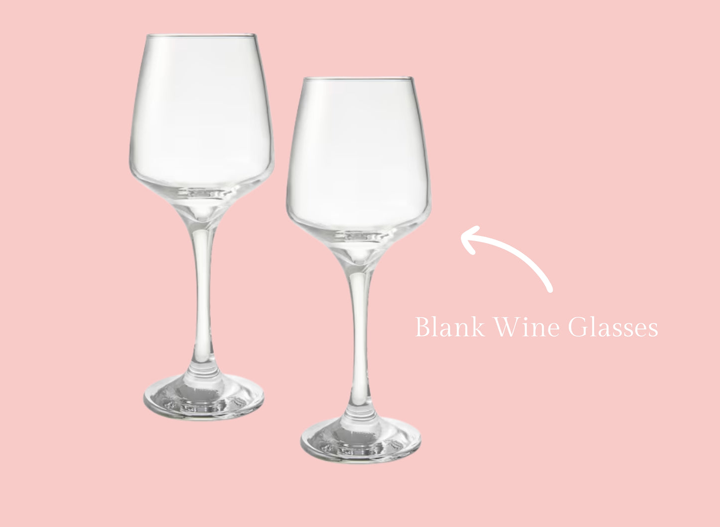 Blank Wine Glasses (For Paint 'n' Tools Kit) 9 pieces