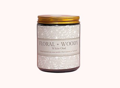 Amber Candle | Floral + Woody (White Oud)