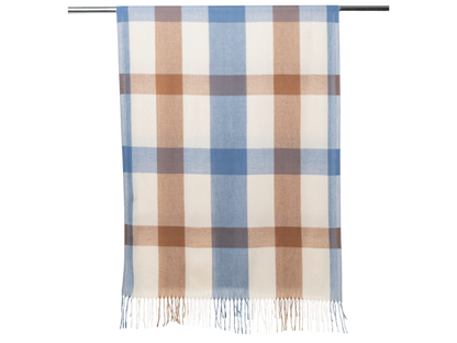 Plaid Scarf - Brown & Blue