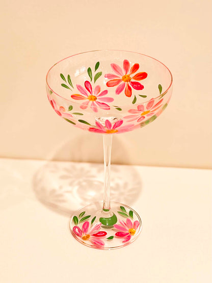 Hand-painted Coupe Glass - Gigi