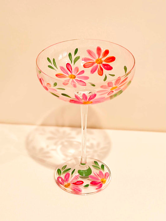 Hand-painted Coupe Glass - Gigi