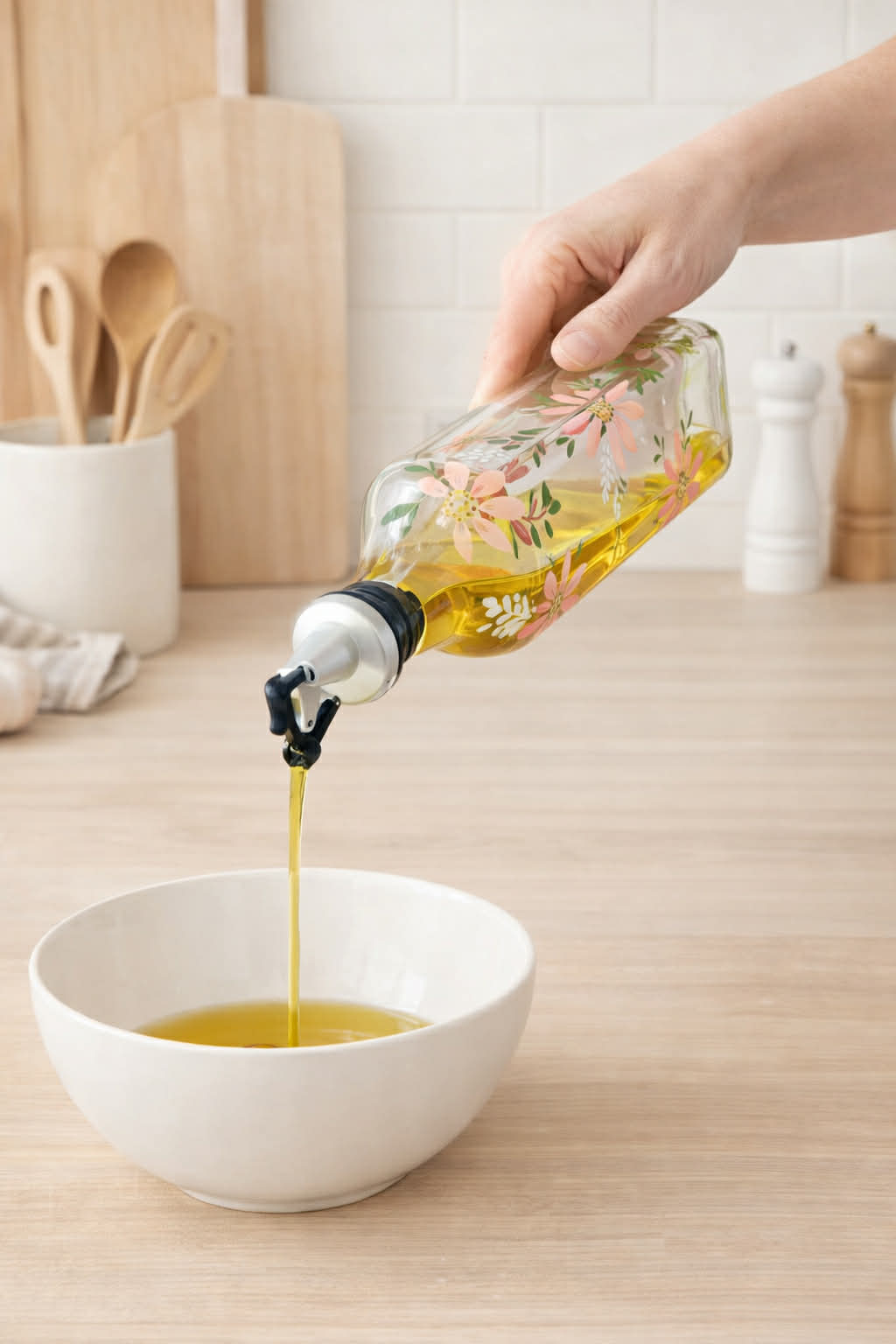 Hand-Painted Oil Bottle - Cressida