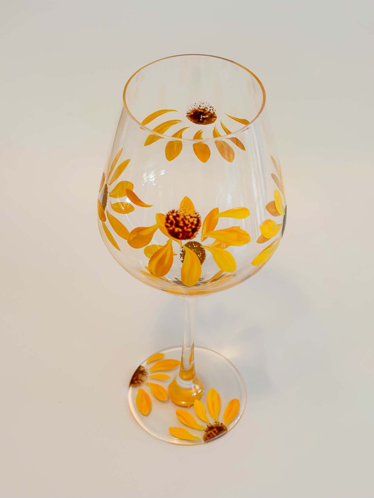 Hand-painted Wine Glass - Sunflower