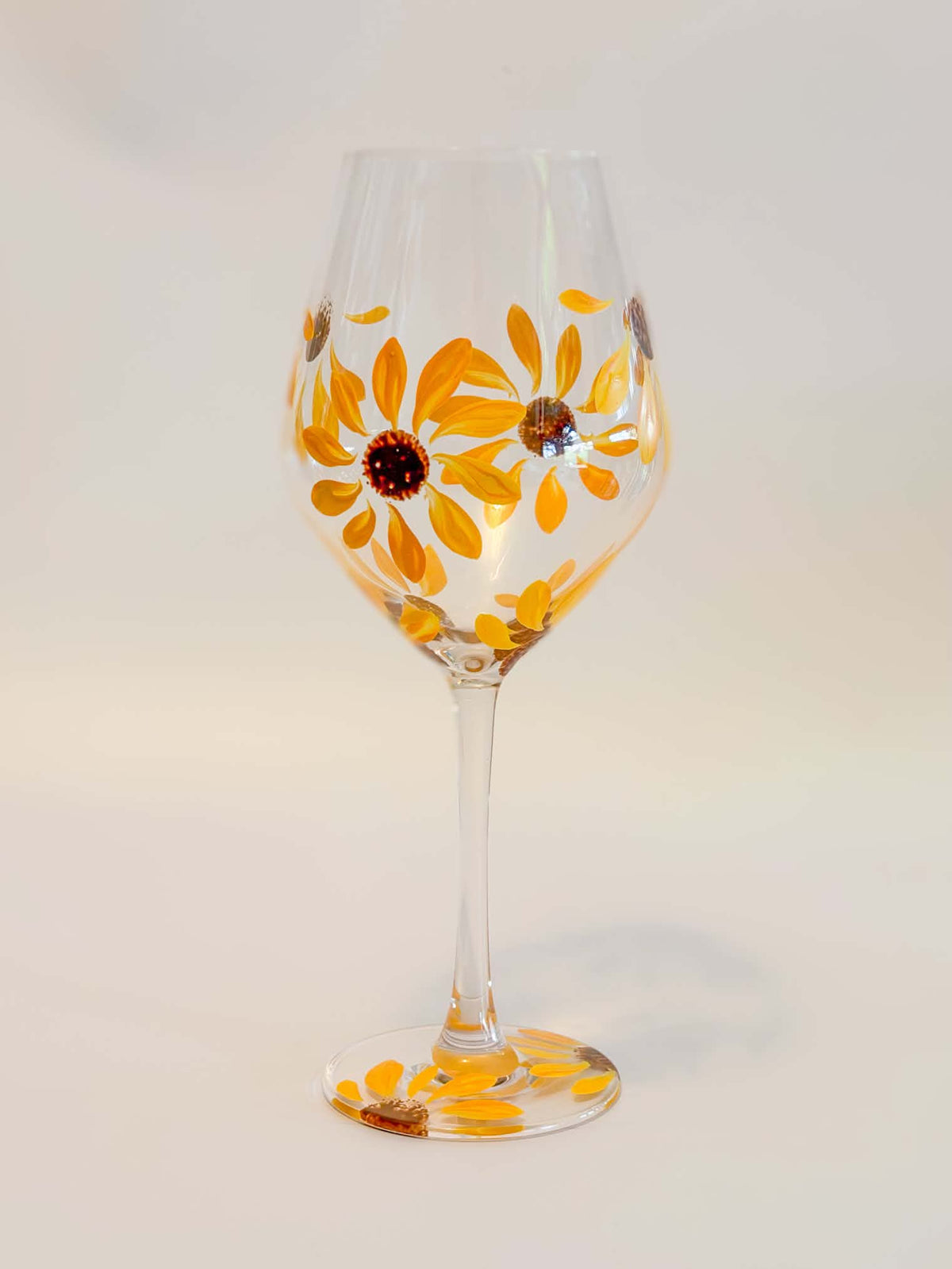 Hand-painted Wine Glass - Sunflower