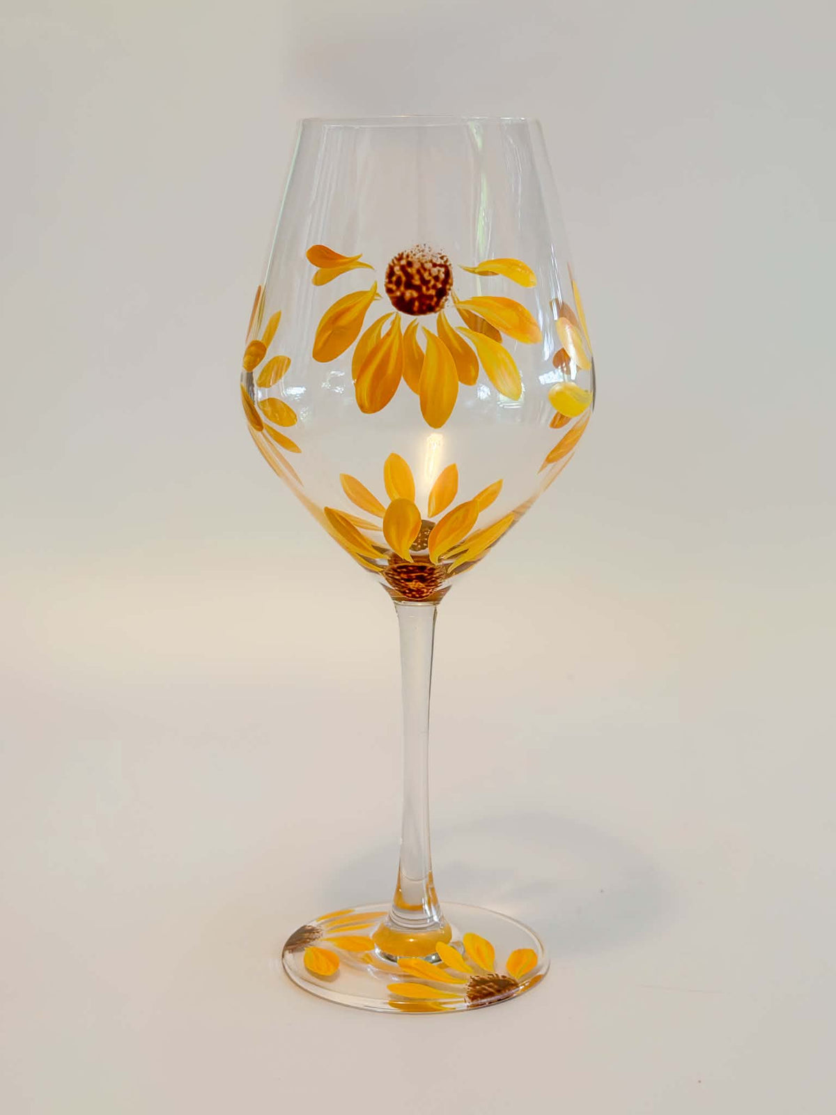 Hand-painted Wine Glass - Sunflower