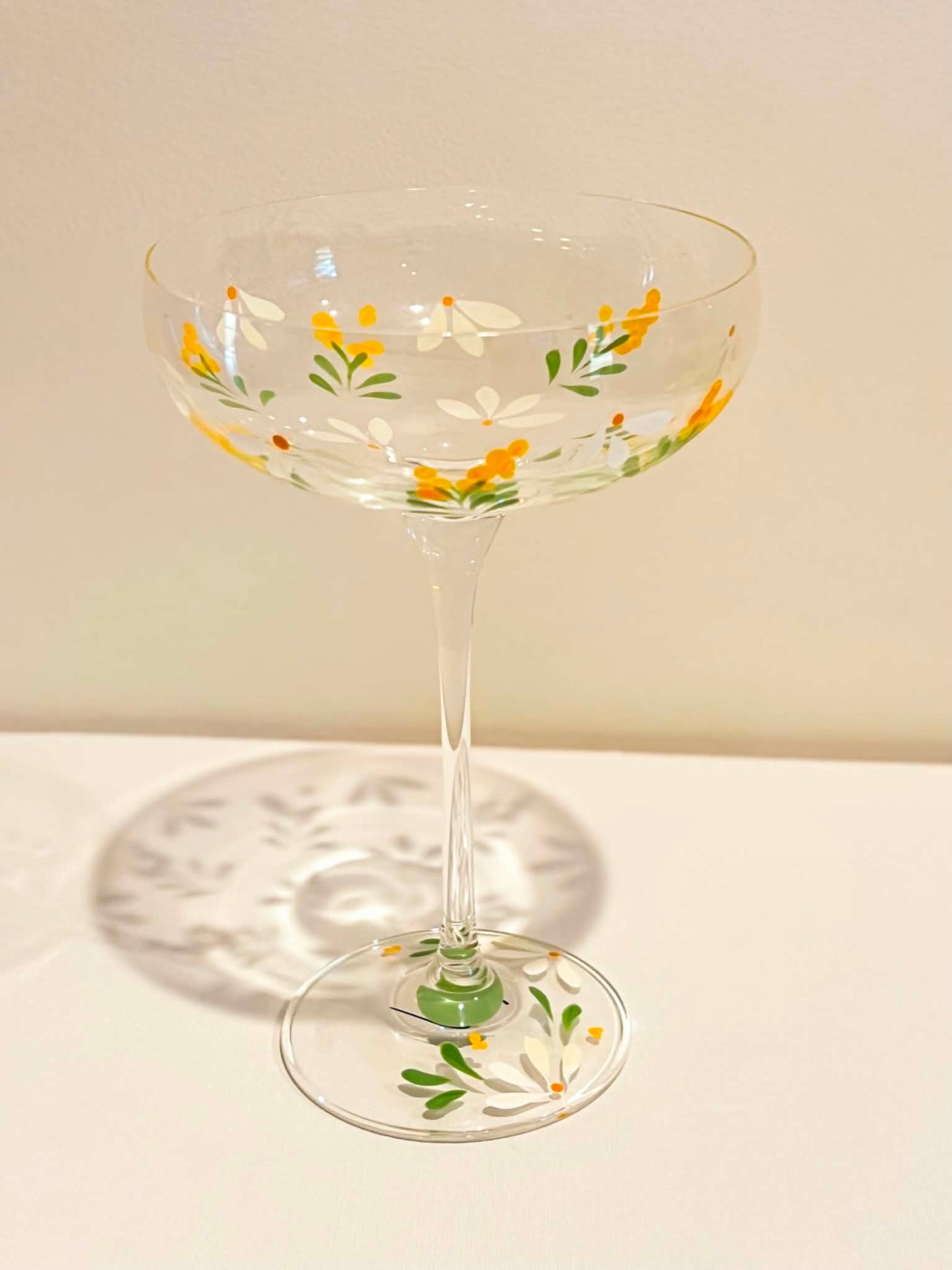 Hand-painted Coupe Glass - Fawn