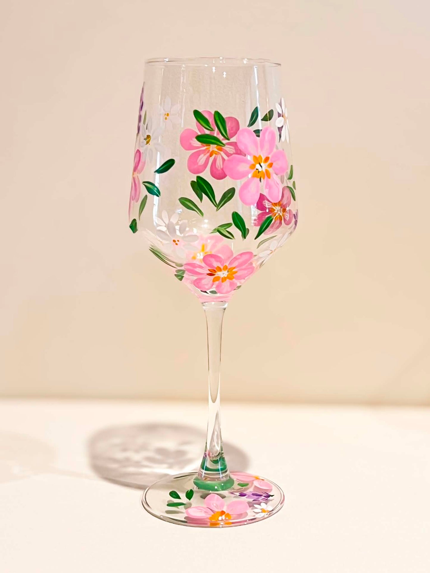 Hand-painted Wine Glass - Rosalie