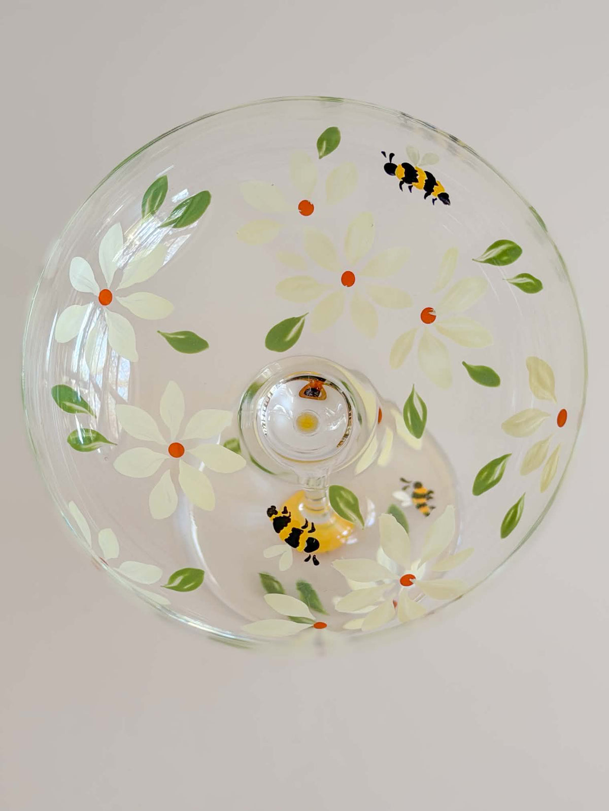 Hand-painted Coupe Glass - Spring Garden