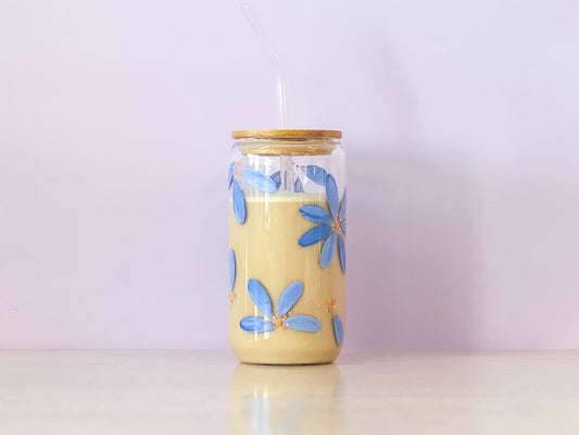 Hand-painted Coffee Can Glass | Wild Daisy
