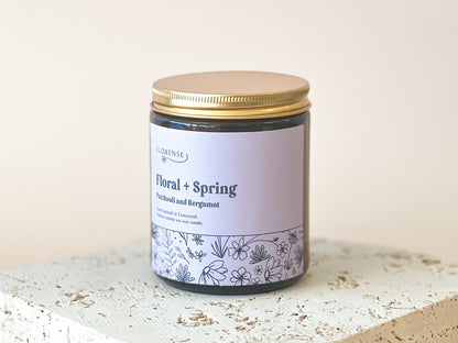 Amber Candle | Floral + Spring (Patchouli and Bergamot)