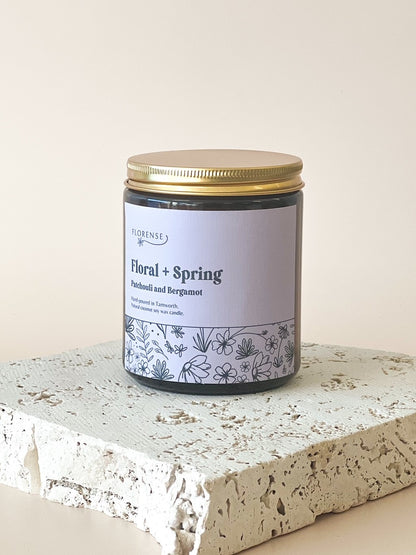 Amber Candle | Floral + Spring (Patchouli and Bergamot)