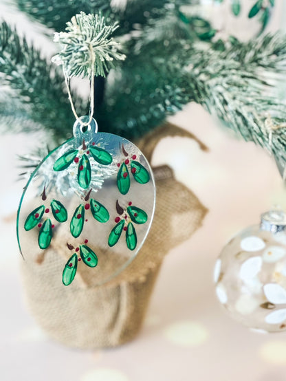 Hand Painted Flat Bauble