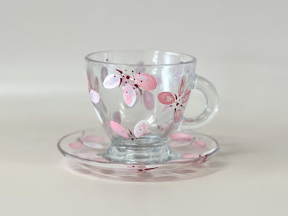 Hand-painted Teacup + Saucer | Cherry Blossom