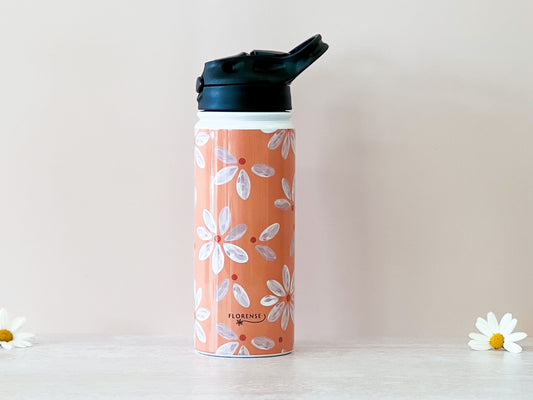 Insulated Drink Bottle - Flip Lid with Straw