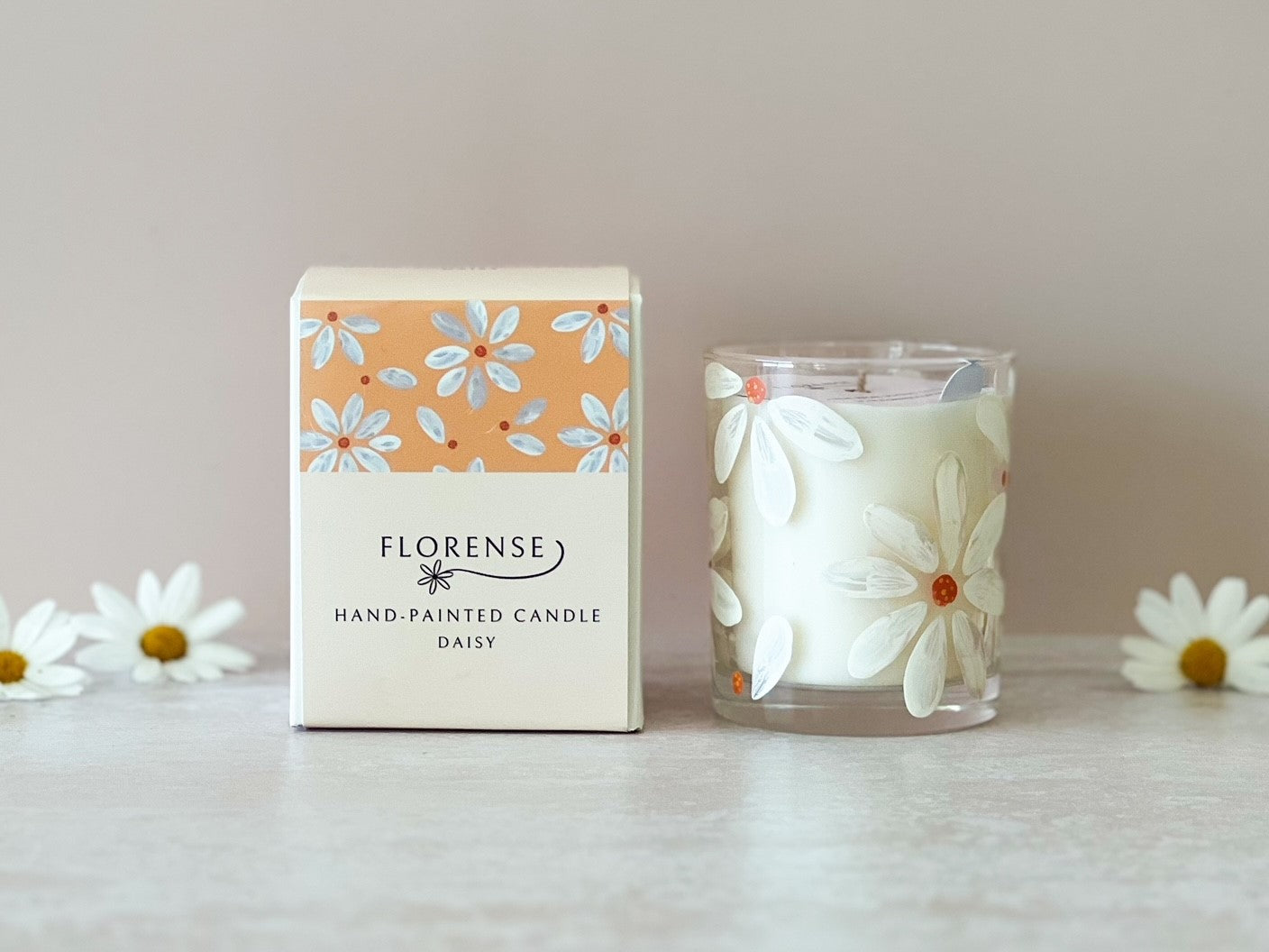 Hand-painted Candle | Daisy