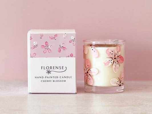Hand-painted Candle | Cherry Blossom
