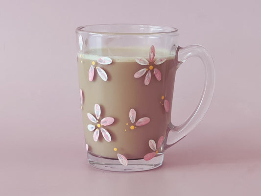 Hand-painted Coffee Mug | Daisy Florals - Pink