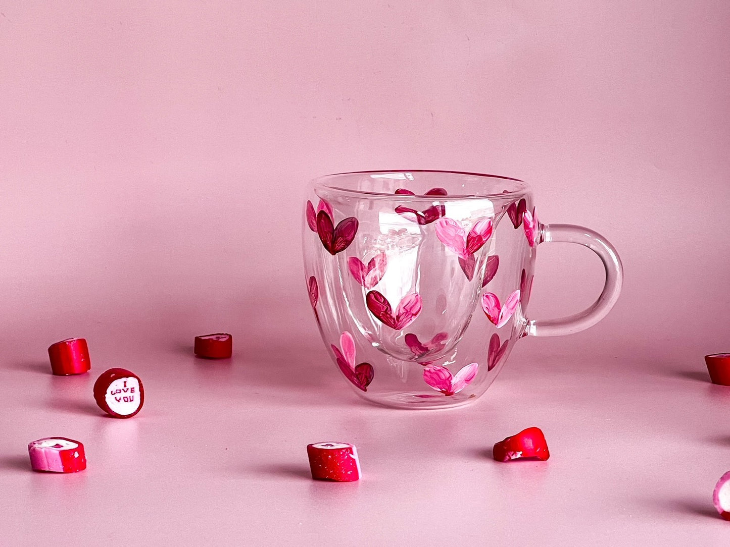Hand-painted DW Heart Cup | Hearts