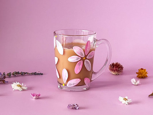 Hand-painted Coffee Mug | Pink Daisy