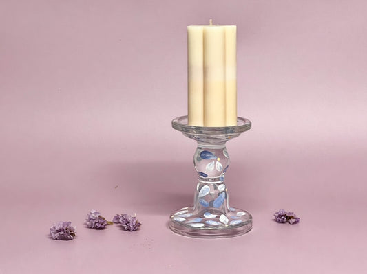 Hand-painted Candle Holder | Periwinkle Daisy